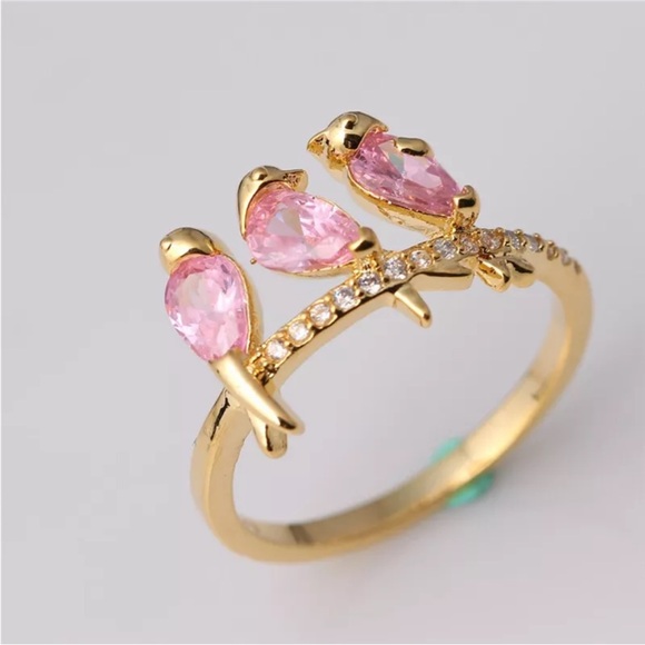 Women's 3 Ct Pink Cute Bird Women Silver Wedding Engagement Ring Size 6 - Picture 4 of 10